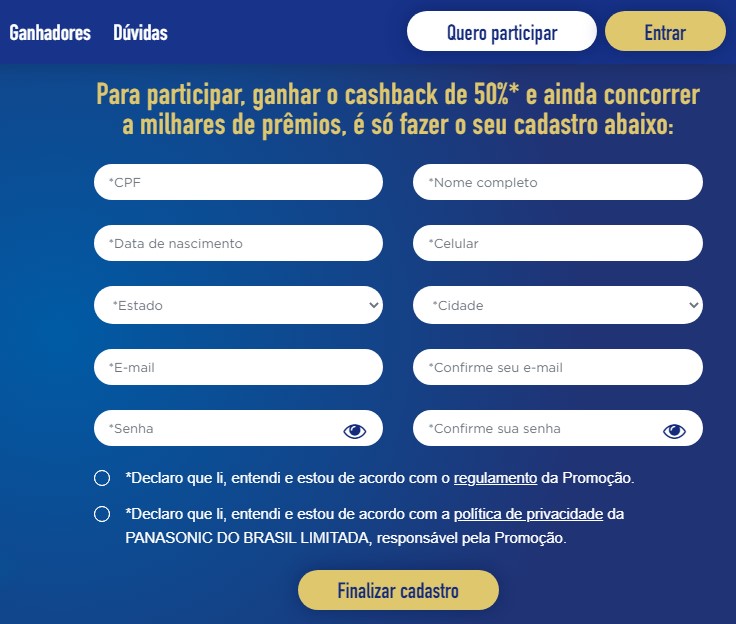 Panasonic-4 Promoção Panasonic 2024 - Cadastro, Sorteios